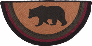 Wyatt Stenciled Bear Jute Braided Rug Half Circle 16.5